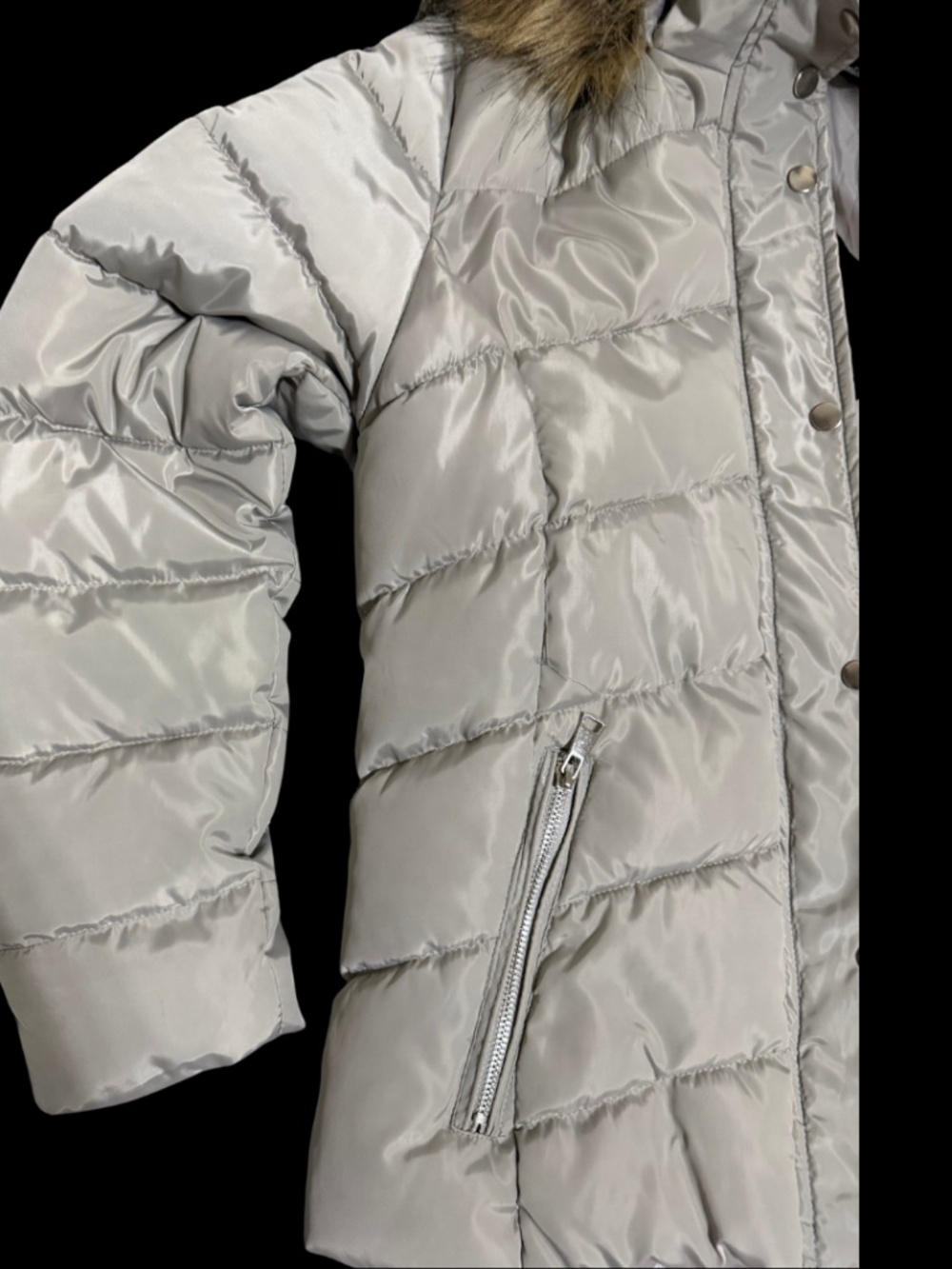 PrettyLittleThing Women's Grey and Silver Jacket - Picture 3 of 4